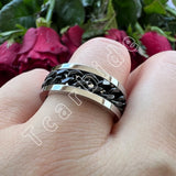 Dropshipping 8mm New Arrivals Men Women Stainless Steel Rotate Chain Ring Stepped Grooved Brushed Festival Fashion Gift Jewelry