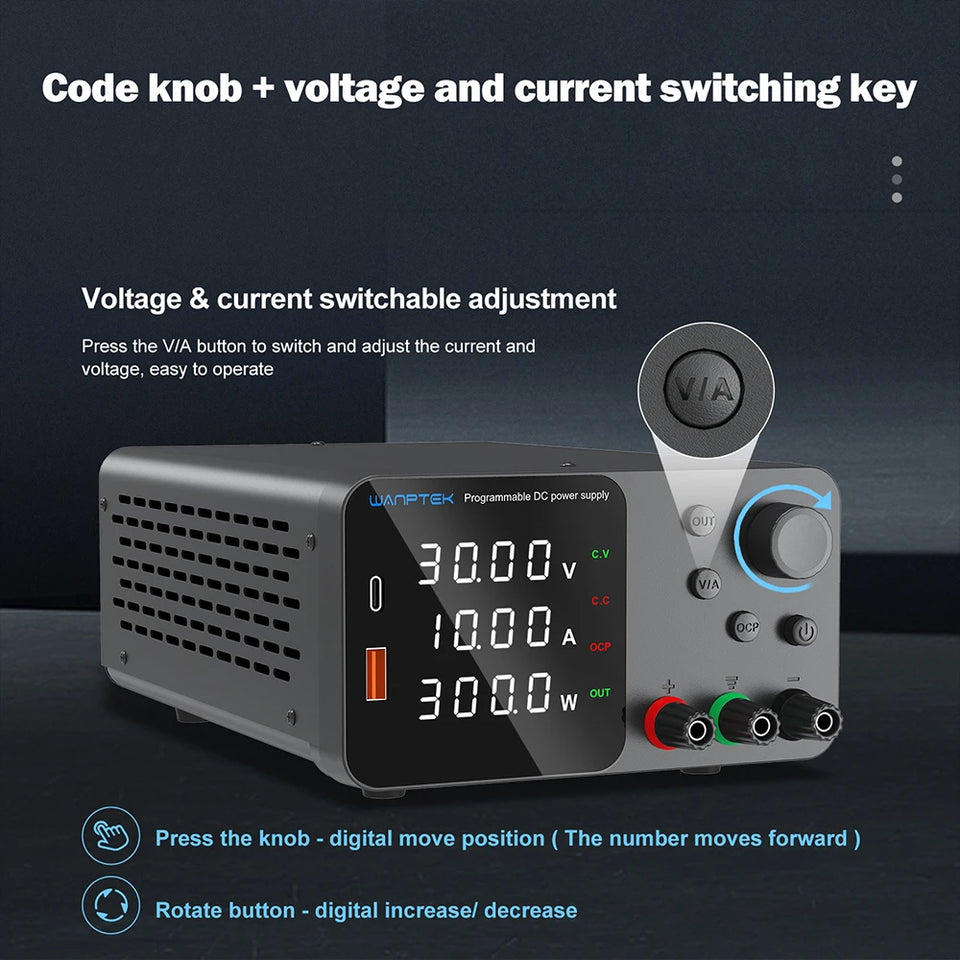 Wanptek Adjustable DC power supply 30V 5A 10A 60V 5A 120V 3A 160V 2A Lab Bench Power Source Stabilized Voltage power supply