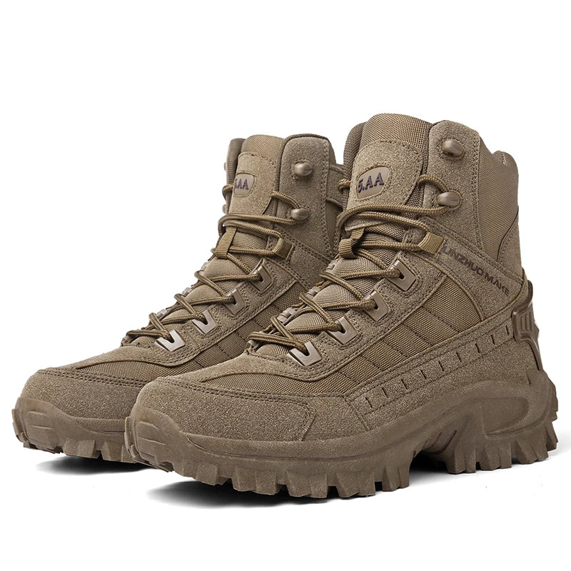 2024 New Winter Work boots Men's Desert Tactical Boots Outdoor Hiking Shoes Men's Leather Desert Combat Ankle Boots Plus Size