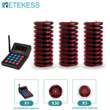 RETEKESS T119 Wireless Restaurant Paging System Coaster Vibrater Buzzer Receiver 2-Way Charge for Cafe Food Trucks