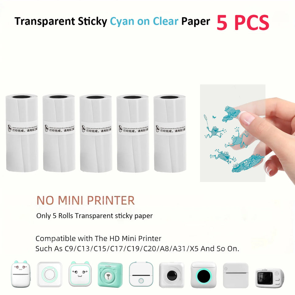 Mini Portable Printer,Thermal Label Maker Printer,For Wireless Bluetooth Photo Memo Stickers Inkless Suitable For Home, Office