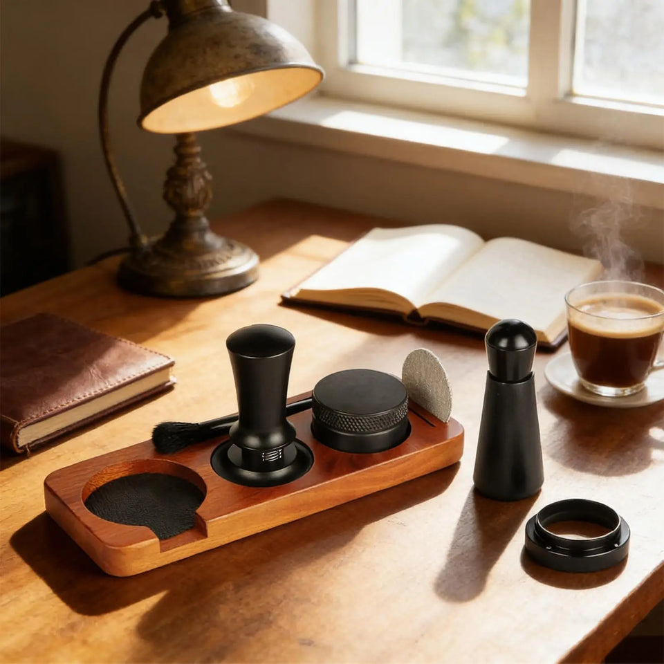 7pcs/set Espresso coffee tamper set Portable Coffee Press Gadget 51mm Espresso Accessories Kit with dispenser & Powder tamp pad