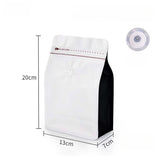 StoBag 50pcs 250g Coffee Beans Packaging Bag with Valve Aluminum Foil Heat Sealing for Powder Tea Nuts Storage Reusable Pouch