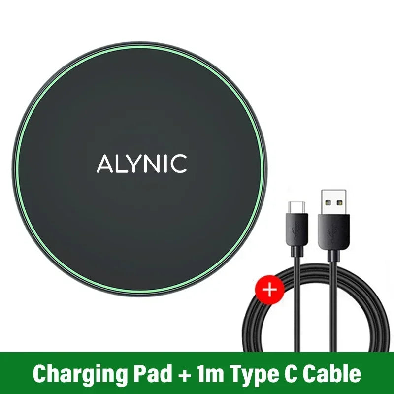 Fast Wireless Charger Pad Stand for iPhone 16 15 14 Samsung Xiaomi Earphone Phone Chargers Induction Wireless Charging Station