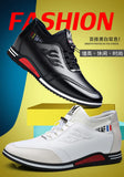 2024 Autumn New Casual Shoes For Men Fashionable Inside Increased High 6cm Lazy Shoes Rubber Shoe Sole Polyamide Leather Shoe