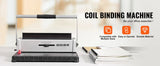 SucceBuy Coil Spiral Binding Machine Manual Book Maker 34-Holes Binding 120 Sheets Punch Binder w/ Adjustable Coil Binding Spine