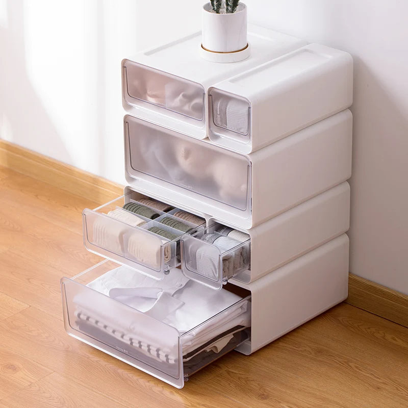 Organization Storage Clothing Closet Organizer System Containers Transparent Storage Box With Compartments