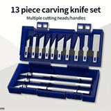 Kit de 13 herramientas de metal para tallar y cortar papel, antideslizante de precisión