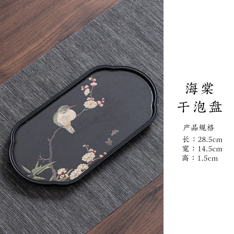 Tea Tray Dry Small Absorbent Tea Table Household 2024 New Pot Bearing Guochao Tea Ceremony Serving Tray