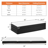 JHK 3-4Inch Soft Mattress Tri-Fold Memory Foam Mattress with Collapsible and Washable Cover Portable Floor Bed for Travel Yoga