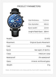 CHENXI Watches Luxury Men Waterproof Star Luminous Watch For Man High Quality Quartz Chronograph Leather Wristwatches Clock Male