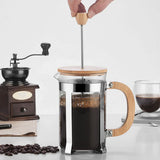 Hot-selling Wholesale Customized Coffee Moka Pot with wood handle and strainer