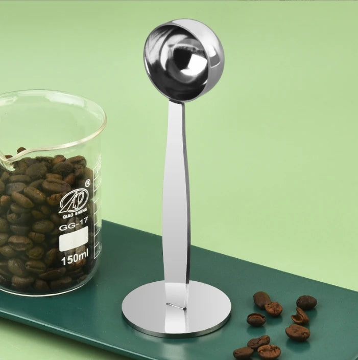 Stainless Steel Stand Tamper Spoon Tools 2 In 1 Coffee Scoop Portable Coffee Powder Measuring Scoops