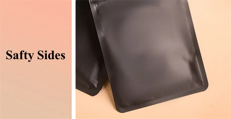 100PCS Matte Black Aluminum Foil Ziplock Packaging Bag Resealable Snack Coffee Sugar Beaf Biscuit Candy Tea Gift Storage Pouches