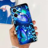 For Xiaomi Redmi Note 13 4G Case Cute Cat Butterfly Cover Soft Silicone Phone Case For Redmi Note 13 Pro Plus Note13 Full Bumper