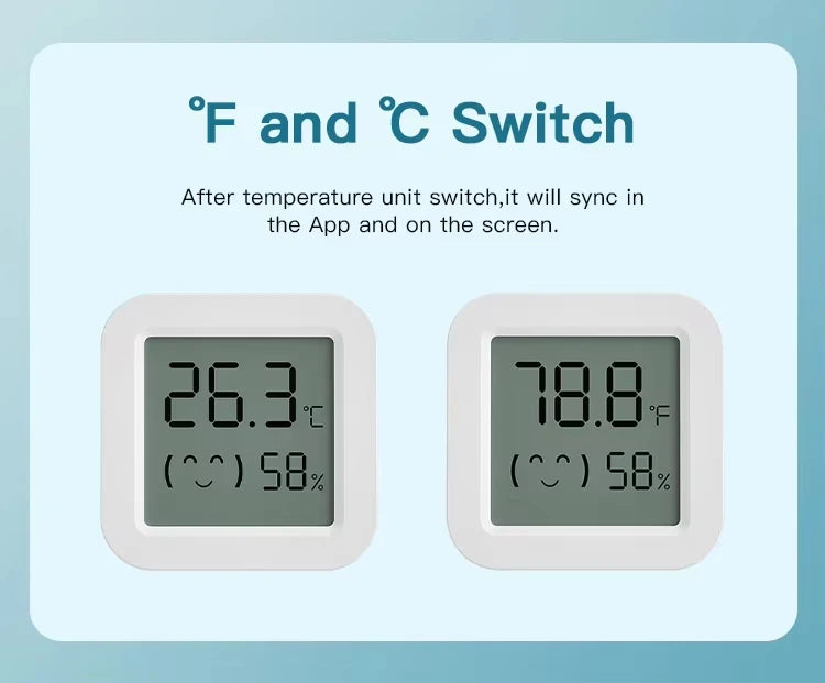 CozyLife Smart Thermometer Temperature Sensor Fridge Sensor Mini LCD Digital Display Bluetooth-Compatible Thermometer Hygrometer