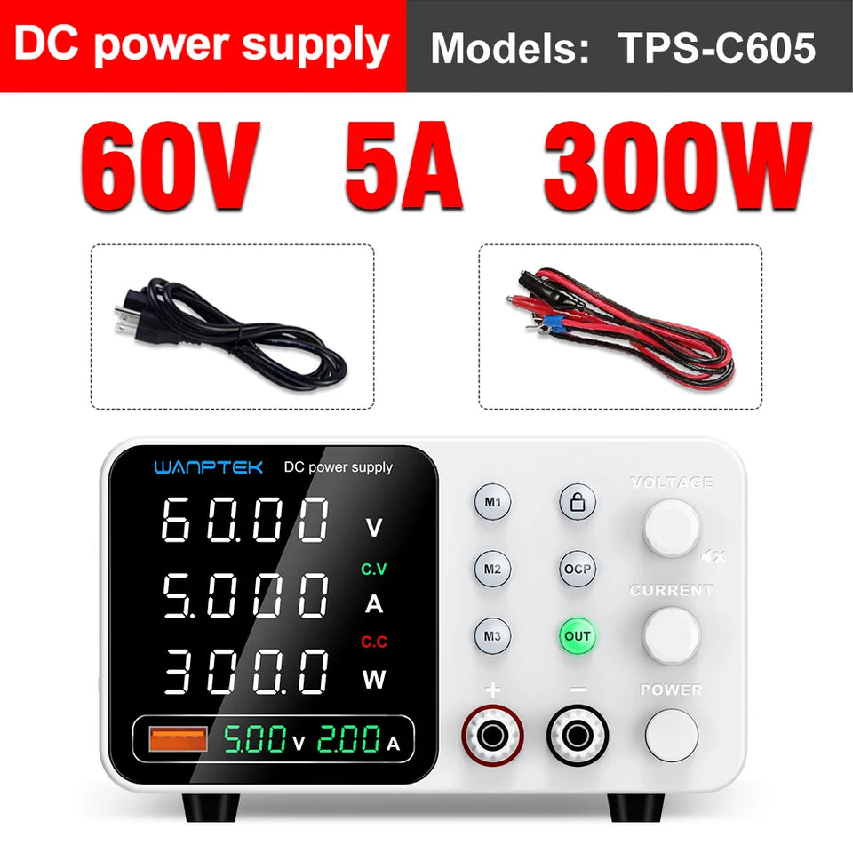 Wanptek Adjustable DC power supply 30V 5A 10A 60V 5A 120V 3A 160V 2A Lab Bench Power Source Stabilized Voltage power supply