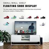 6Pcs Clear Floating Sneaker Shelves Wall Mounted Shoe Display Stand Transparent Shoe Racks For Bedroom Living Room