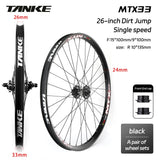 TANKE MTB Wheelset 26 inch Disc Brake MTB single-speed DJ AM Enduro DH Wheelset Hub MTX33/39 aluminum alloy Mountain wheel set
