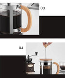 Hot-selling Wholesale Customized Coffee Moka Pot with wood handle and strainer