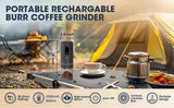 NEW Portable Electric Coffee Grinder 2000mAh Rechargeable 38 Gears External Adjustable Professional Ceramic Burr Fast Grinding