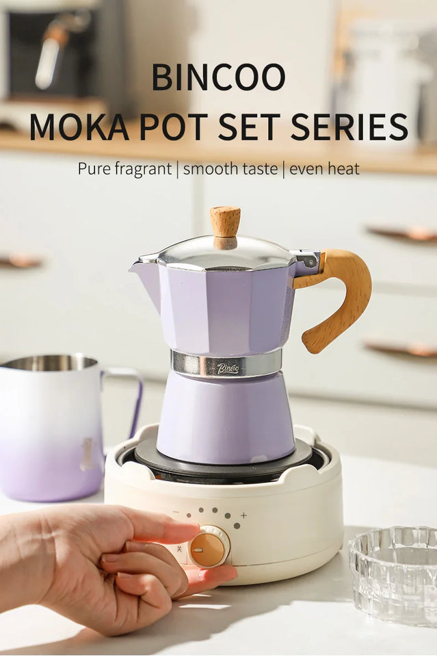 Bincoo Coffee Moka pot Classic Italian Espresso Maker Extraction Hand Brewing coffee Pot Barista Coffee Machine Coffee Utensil