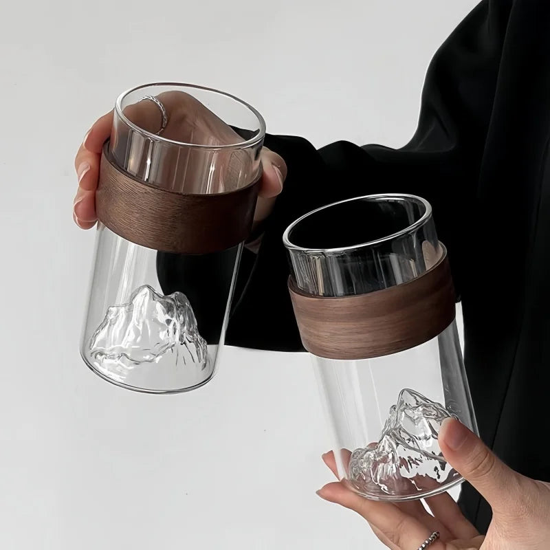 Japanese-style glass retro ethnic wind high temperature resistant Mount Fuji tea cup home snow mountain cup coffee cup