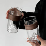 Japanese-style glass retro ethnic wind high temperature resistant Mount Fuji tea cup home snow mountain cup coffee cup