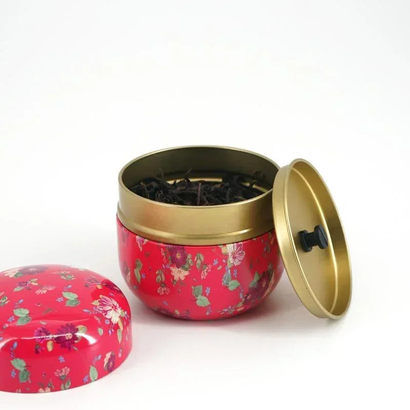 New Portable Retro Metal Tea Can Chinese Candy Coffee Bean Tea Bag Sealed Moisture-proof Container Personalized Storage Supplies