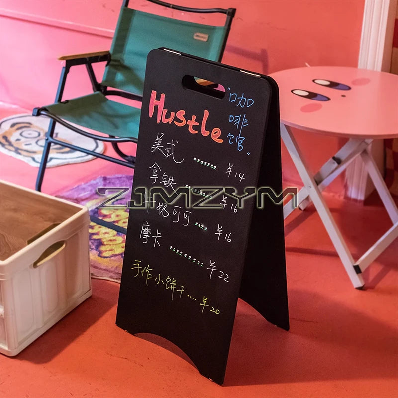 1Pcs Double-sided Blackboard Floor Standing Store Commercial Advertising Billboard Bar Coffee Shop Movable Display Board
