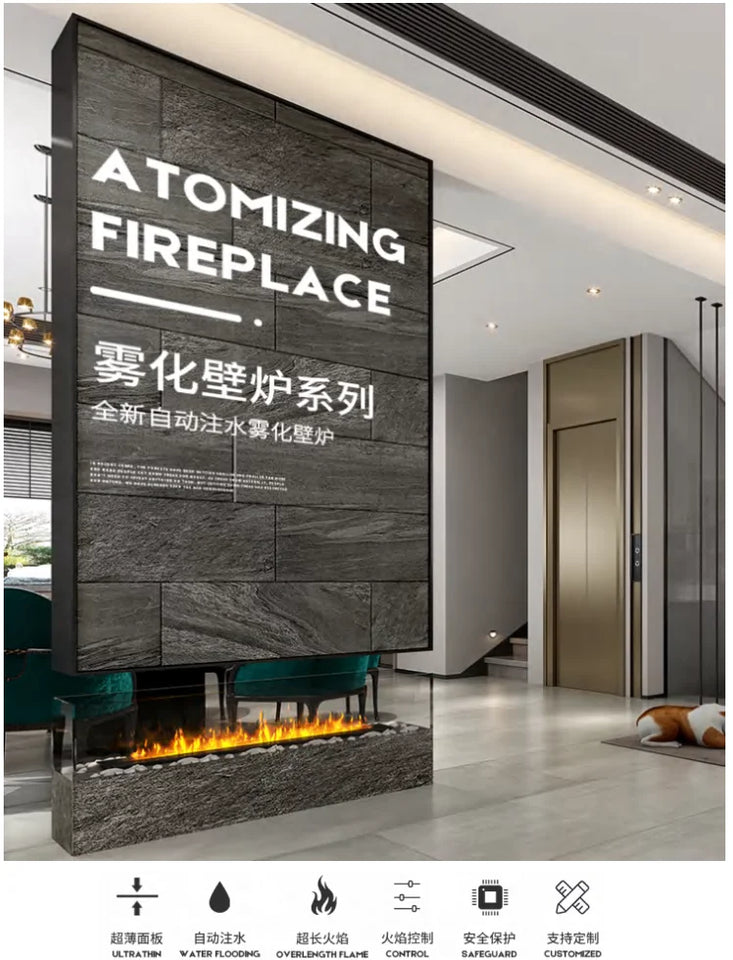 Modern Tv Stand Furniture for Living Room Decorative Led Flame Water Steam Fireplace Embedded Wood Electric Fireplace