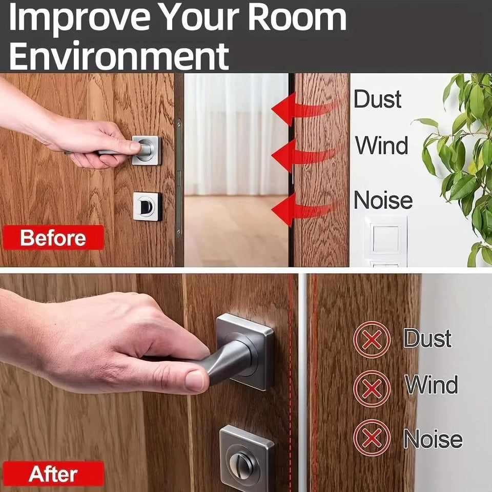 Rubber Sealing Strips for Doors and Windows, Waterproof Self-Adhesive Soundproof Strips, Rubber Door Sealing Strips, Easy to Cut