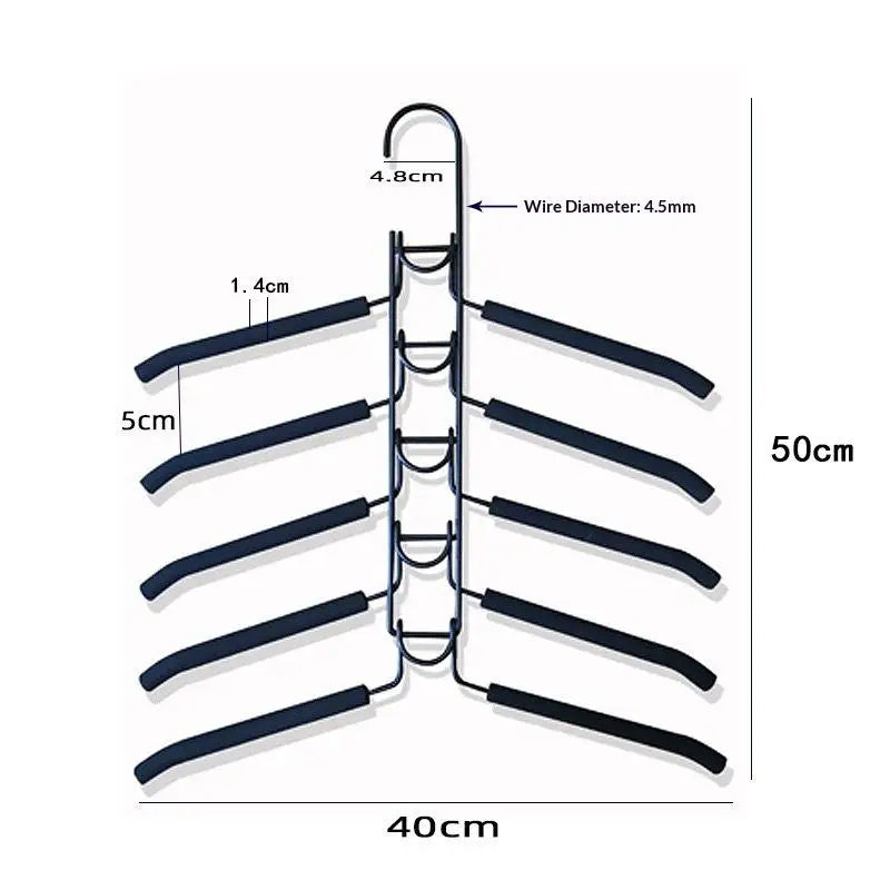New Hanging Closet Organizer With Hooks, Space Saving Wardrobe Hanger For Coats Shirts Dresses Jackets Clothes Storage
