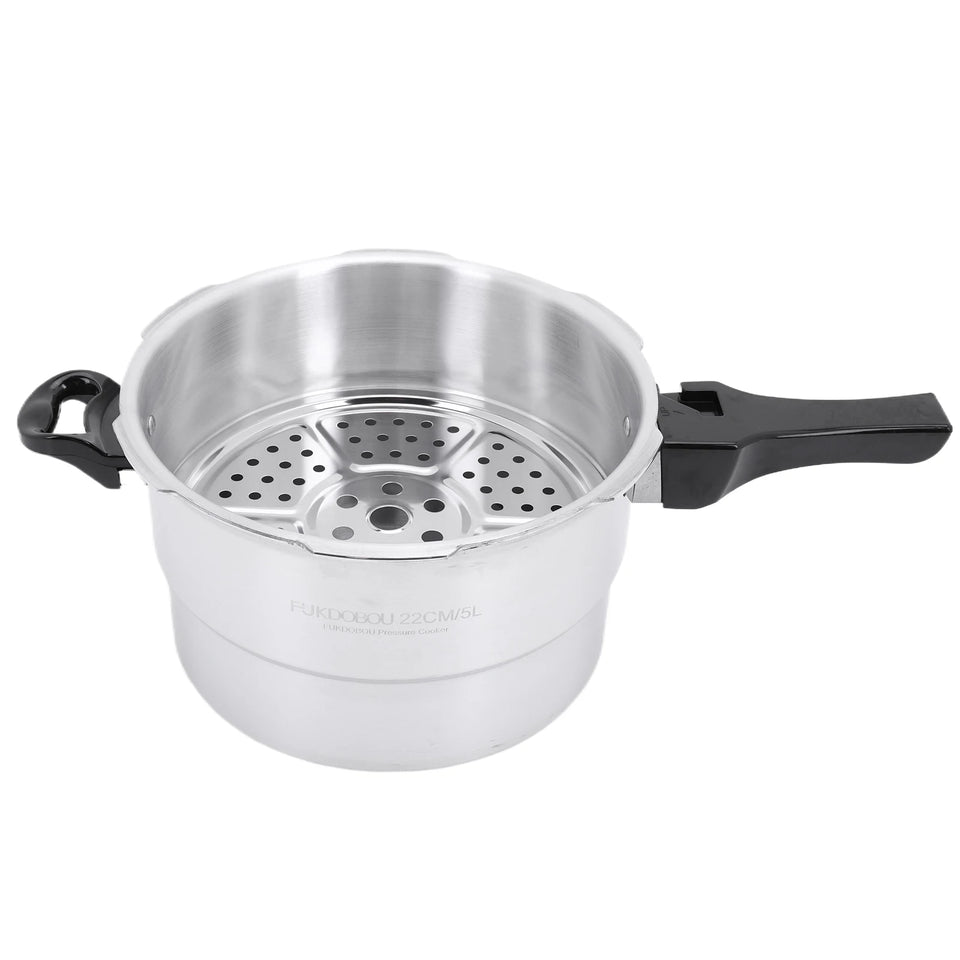 Aluminum Pressure Cooker with Steaming Plate Pressure Cooker Household Stovetop Pressure Canner for Gas and Induction Stoves