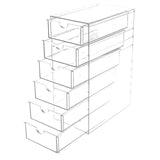 5/6 Tier Acrylic Drawer Organizer Clear Desk Organizer Drawers Stackable Makeup Hair Accessories Organizer Cosmetic Jewelry Pen