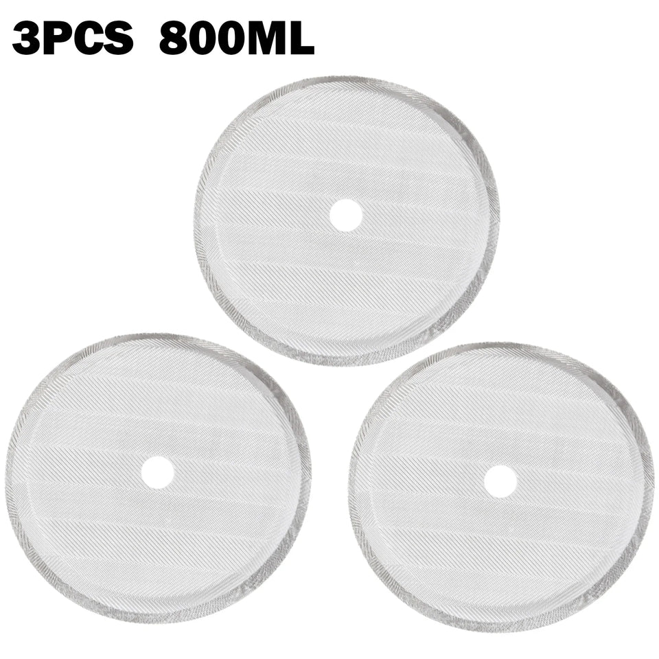 3pcs Reusable Coffee Press Filters Stainless Steel French Press Filters Mesh Filter Replacement Parts 350 800 1000ML