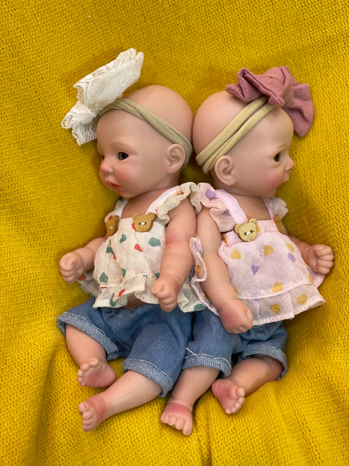 AnjoDoll 10Inch Silicone Girls Whole Body Soft Solid Silicone Reborn Doll Handmade Painted Washable Play Dolls Toys For Gifts