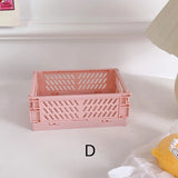 1 Pc Mini Foldable Desk Organizer Box Plastic Space-Saving Design Stationery Storage Basket for Tidy Student Workspaces