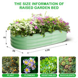 2-Pack Oval Galvanized Steel Raised Garden Bed Open Base Safety Edge Metal Planter Box Raised Beds for Vegetables Flowers Herbs