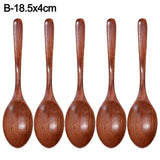 1-10PCS Long Hand Wooden Spoon Ellipse Ladle Sets Tea Coffee Honey Stir Spoons Kitchen Spice Scoops Tableware Stirrer Teaspoons