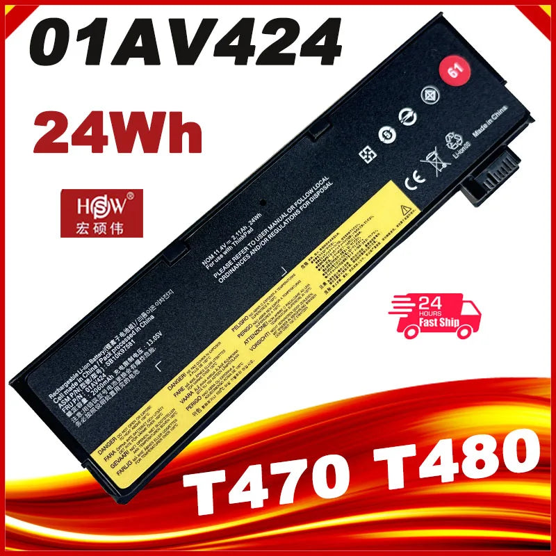 61 Laptop Battery for Lenovo ThinkPad T570 T470 T480 T580 P51S P52S01AV423 01AV424 01AV425 01AV426 01AV42701AV428