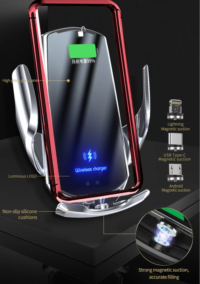 For Jaguar XE 2015 2016 2017-2021 Magnetic Car Phone Holder Magnet Mount Wireless Charging Phone Stand Customized Bracket Base