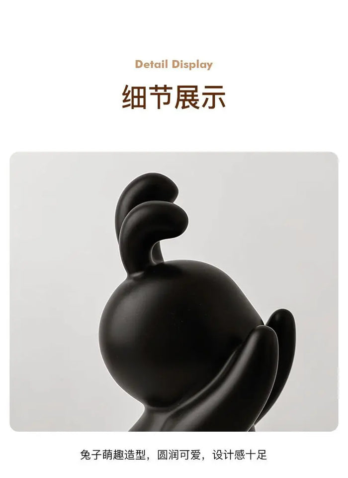 1 pair desk organizer Creative Rabbit Bookend Ceramic Ornament Desktop book holder Cute Gift simple nordic style book organizer