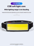 COB LED Super Bright Headlamp Rechargeable 180° Head Lamp Flashlight Outdoor Waterproof Running Fishing Camping Hiking Headlight