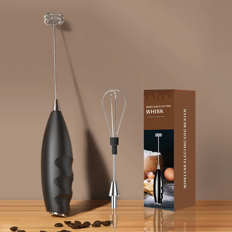 2025 New Stylish Multifunctional Handheld Electric Mixer  Battery Operated Dual-head Whisk for Cappuccino, Matcha, Eggs, Lattes