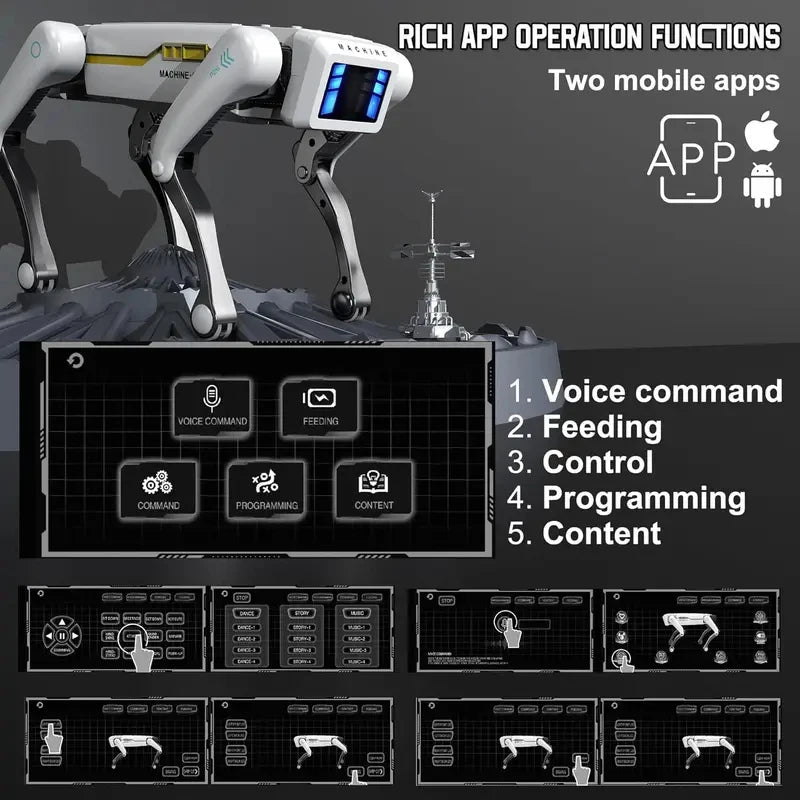 Remote Control Smart Robot Dog, 4-Legged Bionic Quadruped Robot, Programmable RC Toy for Kids, Interactive Electronic Pet, Great
