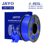 JAYO PETG/PETG Clear 3D Printer Filament 1.75 ±0.02mm 1.1kg/roll High Toughness Neatly Wound Filament Fit Most FDM Printer