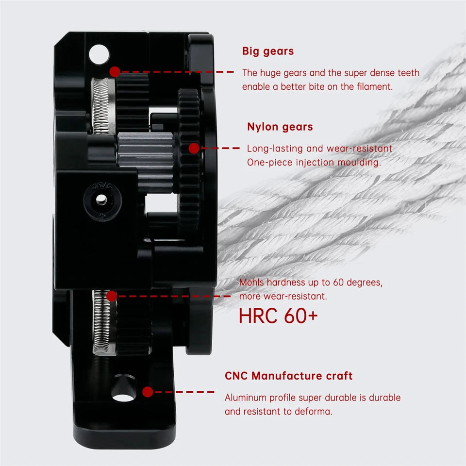 Dual Gear Extruder HGX-LITE-Extruder Hard Steel Reduction Gear With High Speed Motor for CR10 CR 10S Ender 3 V2 3D Printer Parts