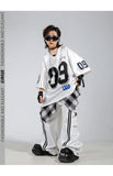 Boys Hip Hop Mesh T-shirt Cargo Pants Girls K-pop Street Dance Sweatshirt Costumes Child Clothes Sets Kids Teens Jazz Streetwear