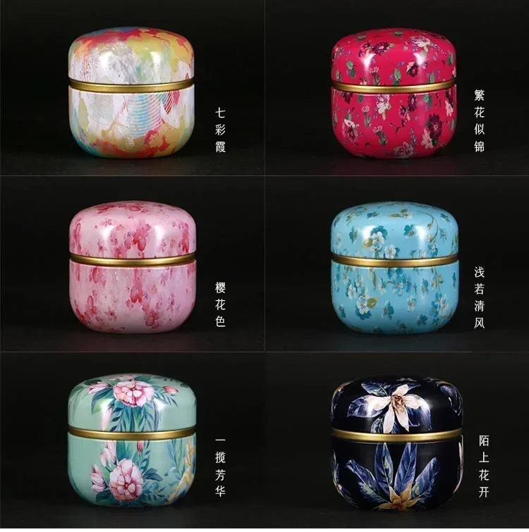 New Portable Retro Metal Tea Can Chinese Candy Coffee Bean Tea Bag Sealed Moisture-proof Container Personalized Storage Supplies